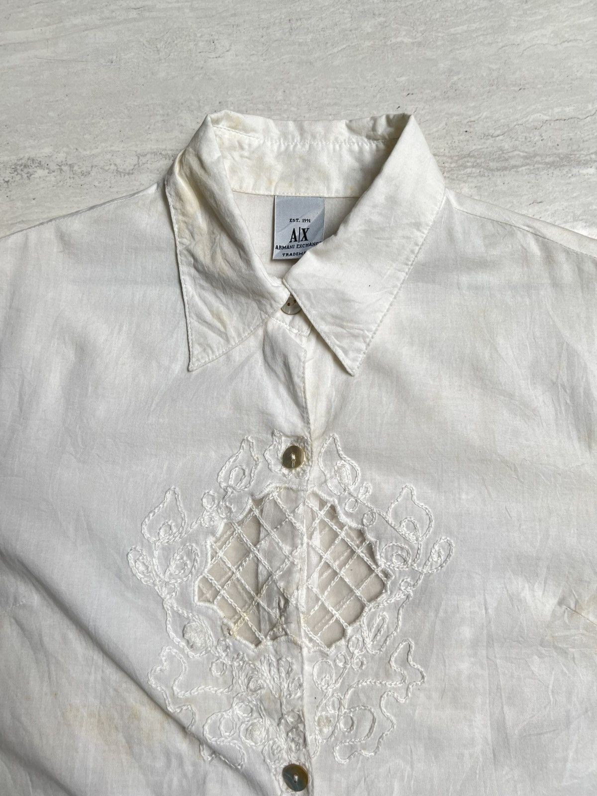 Armani Exchange Armani Exchange Trademark White Shirt Size US XS / EU 42 / 0 - 4 Thumbnail