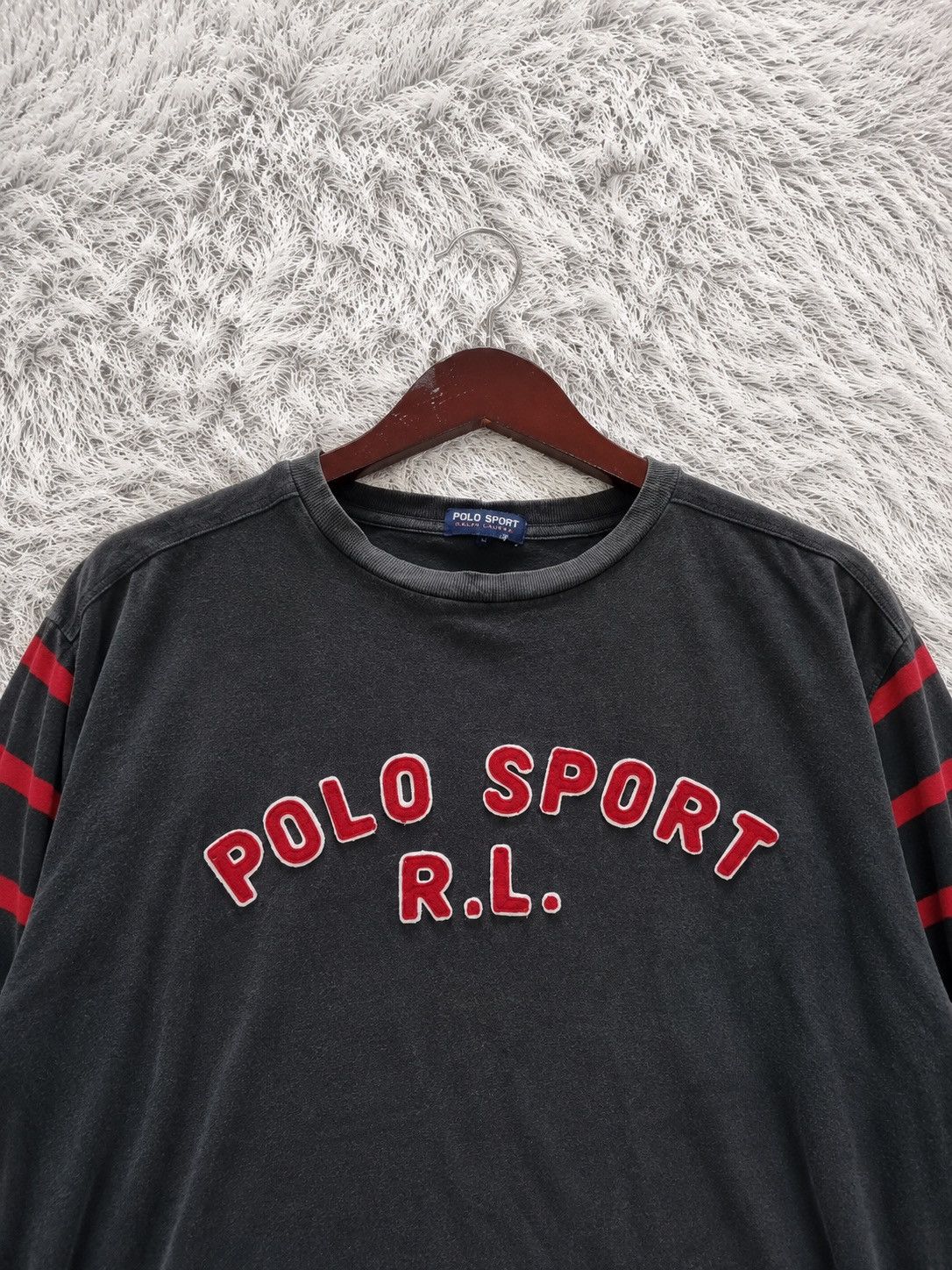 Polo Ralph Lauren Vintage Polo Sport RL Spell Out Stripe Tee XL Size US L / EU 52-54 / 3 - 3 Thumbnail