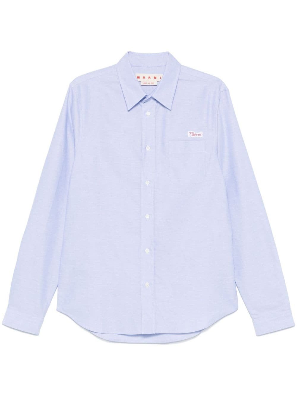 o1w1db11125 Logo-Patch Shirt in Light Blue