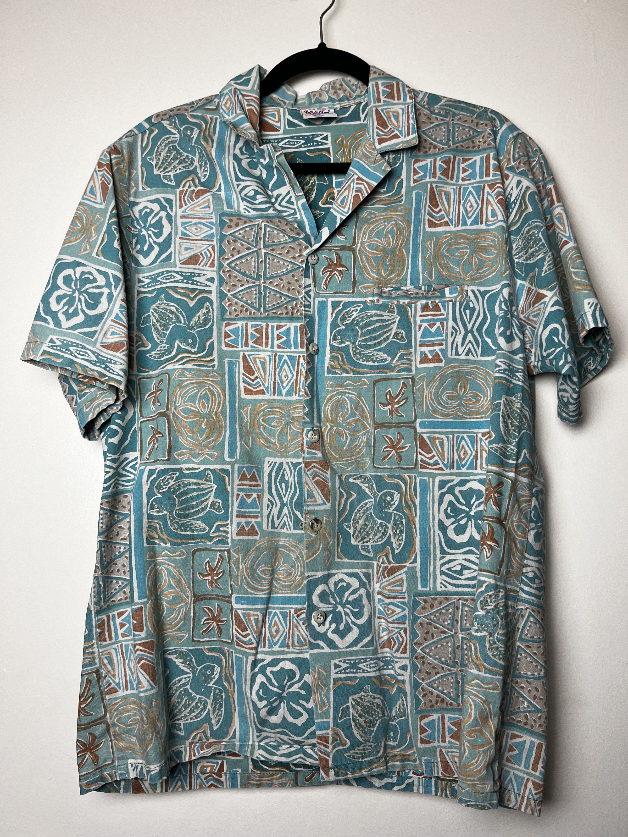 Vintage Vntg 70s Hawaiian Aloha Shirt: Barefoot in Paradise Abstract Size US L / EU 52-54 / 3 - 1 Thumbnail