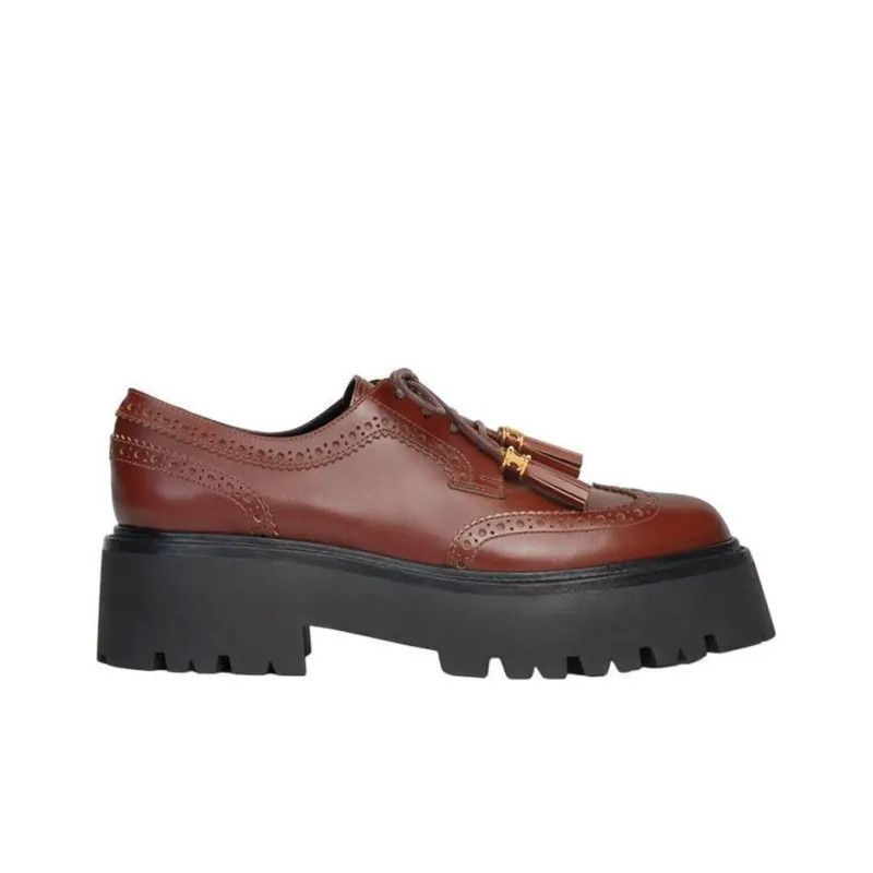 Celine o1bcso1str0225 348443602C Derby Shoes in Burgundy Size US 8 / IT 38 - 1 Thumbnail
