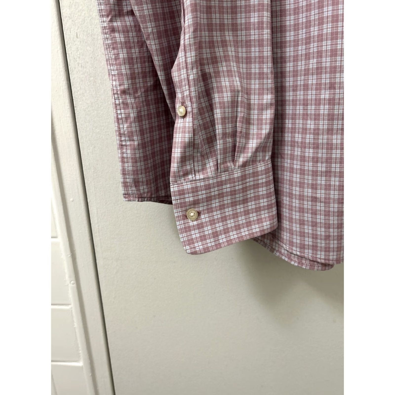 Peter Millar Peter Millar Summer Comfort Shirt Mens XL Pink Blue Plaid Button Up Pocket L/S Size US XL / EU 56 / 4 - 7 Thumbnail