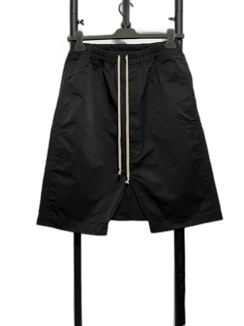 rick owens black shorts with drawstring-2508