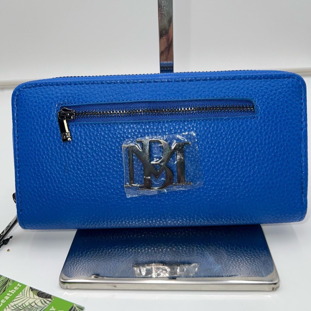 Badgley Mischka Badgly Mischka Faux Leather Long Zip around Wallet in Electric Blue Size ONE SIZE - 2 Thumbnail