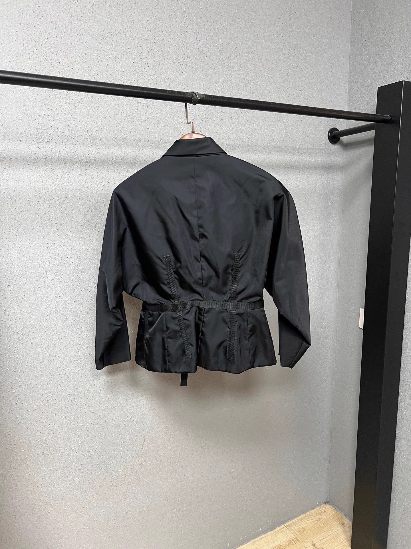 Prada Prada Black Nylon Waist-cinching Jacket Size US XS / EU 42 / 0 - 2 Thumbnail
