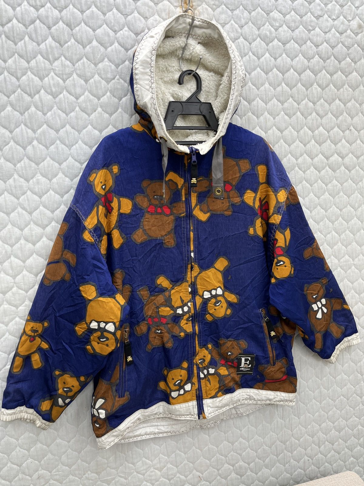Ellesse × Vintage 🔥🔥🔥STEALS ELLESE BEAR OVER PRINT REVERSIBLE HOODIE JACKET Size L / US 10 / IT 46 - 2 Thumbnail