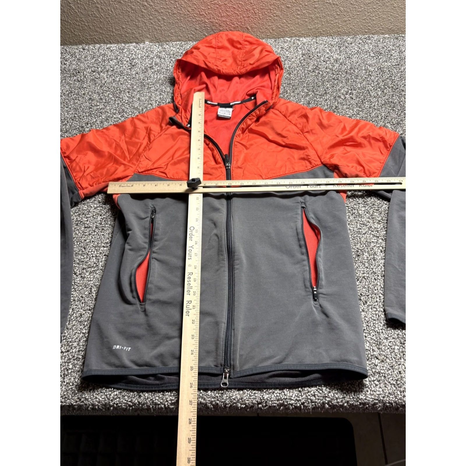 Nike Nike Running Jacket Hooded Mens Medium Orange Full Just Do It Reflective 453473 - Excellent Condition Size US M / EU 48-50 / 2 - 4 Thumbnail