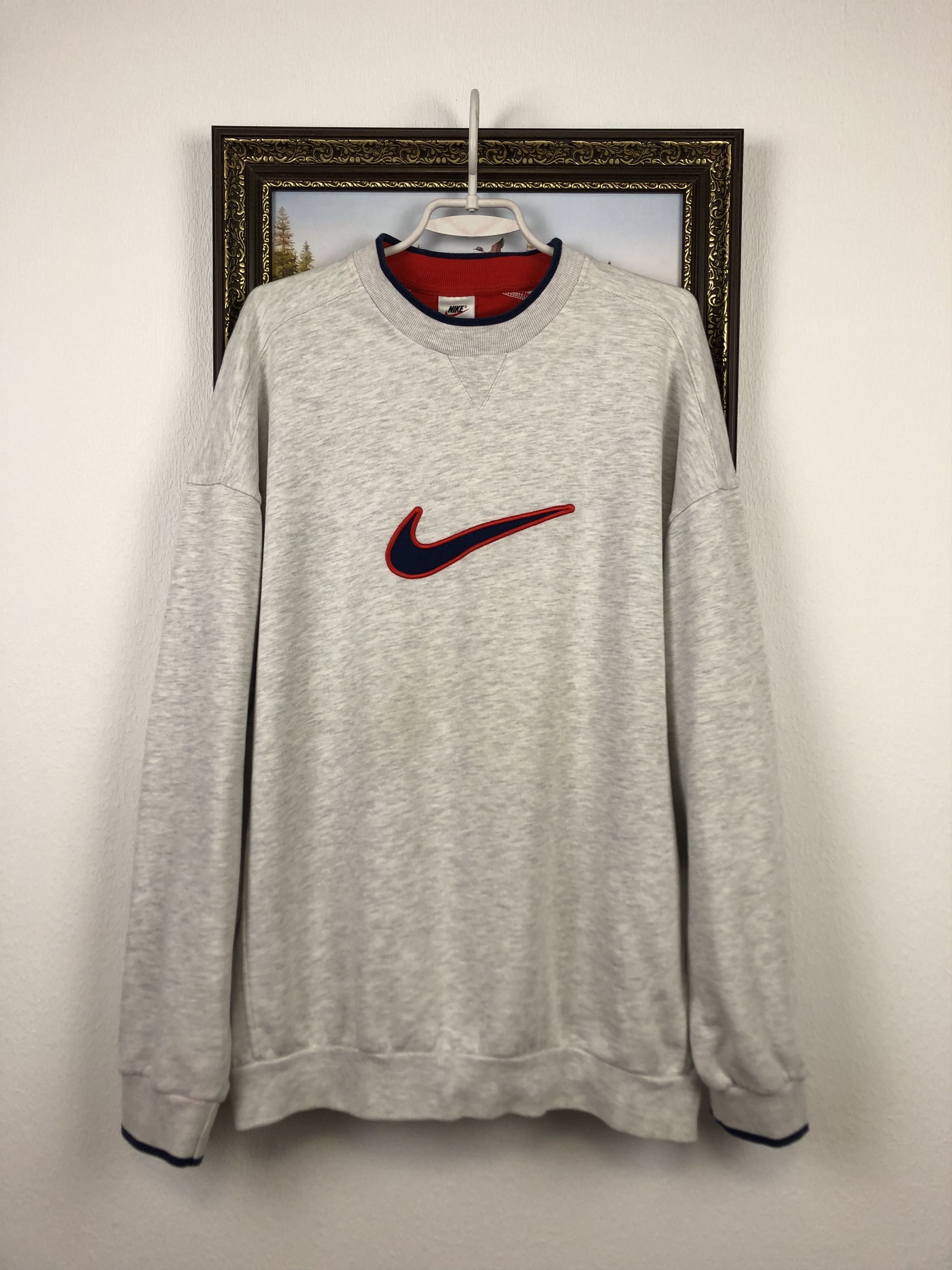 Nike Vintage Nike Sweatshirt Big Logo Swoosh Rare Hype Size US L / EU 52-54 / 3 - 1 Thumbnail