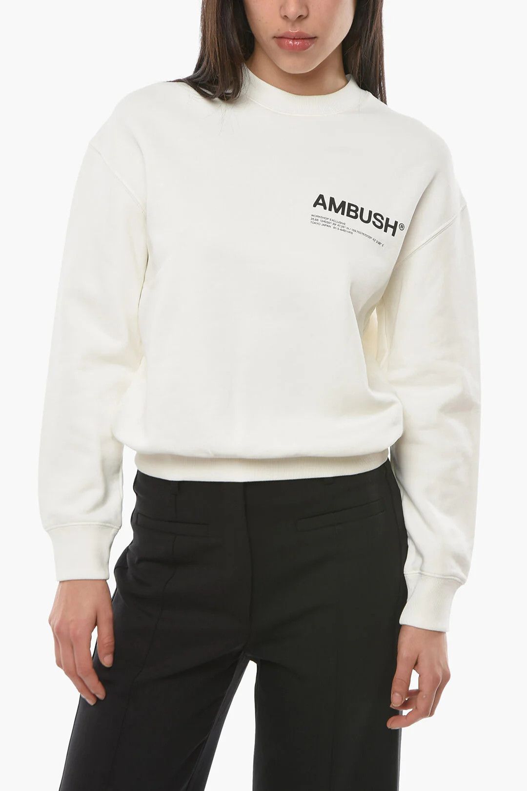 Ambush Design og1mm0426 Crewneck Sweatshirt in White Size XL / US 12-14 / IT 48-50 - 1 Thumbnail