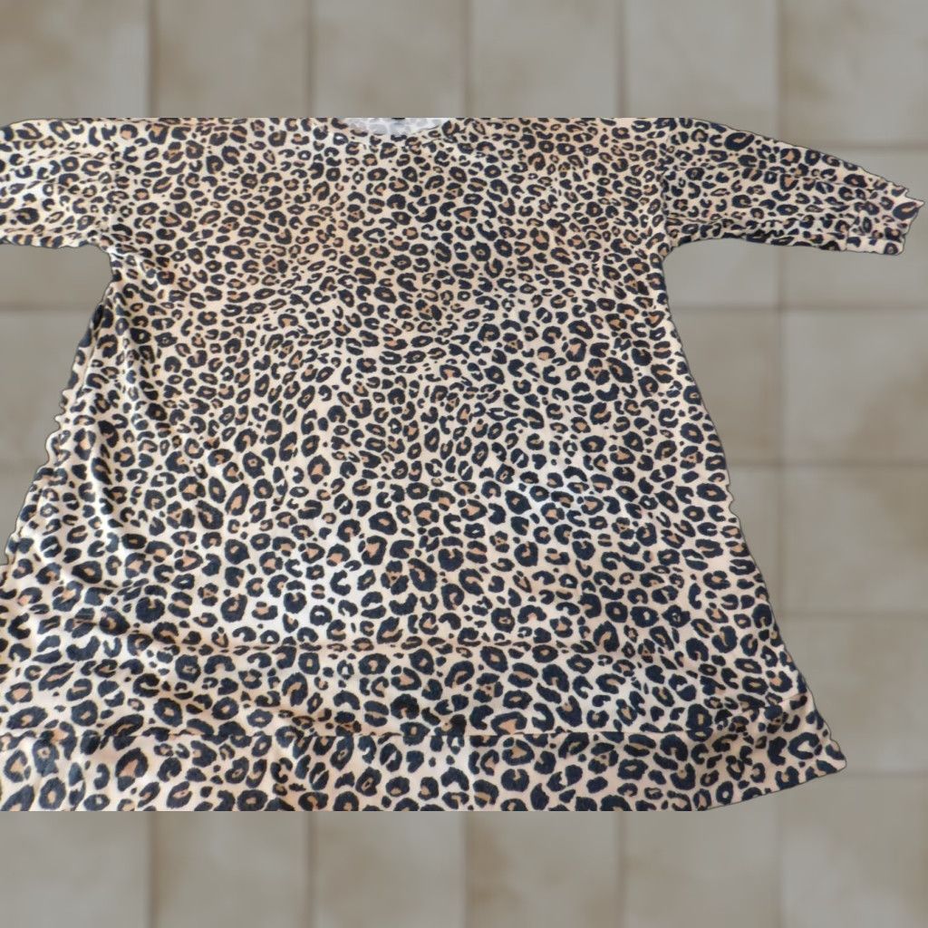 Vintage Simply Vera Vera Wang dress Short Brown animal print A-Line stretch Sundress L Women Casual Work Vintage: No Size L / US 10 / IT 46 - 1 Thumbnail