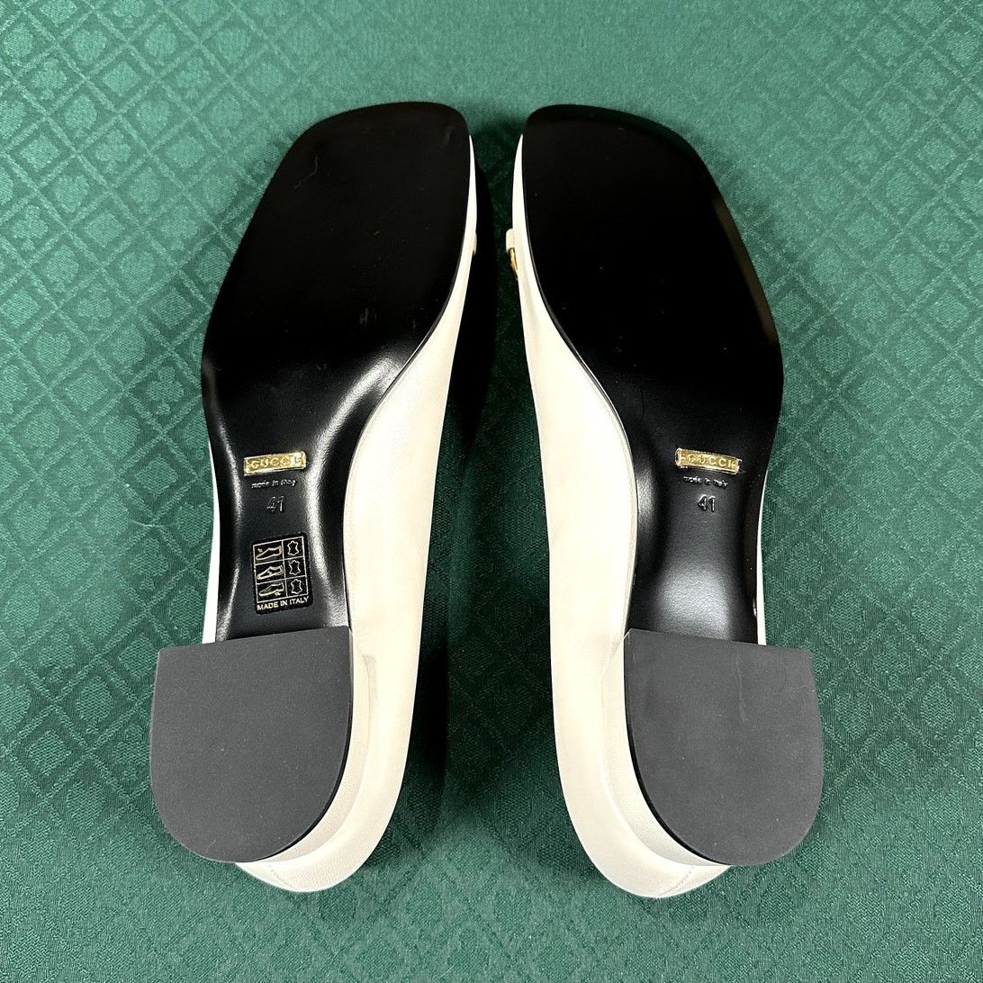Gucci Gucci Horsebit Ballet Flats Mystic White Gold NIB Size 41 Size US 11 / IT 41 - 4 Thumbnail