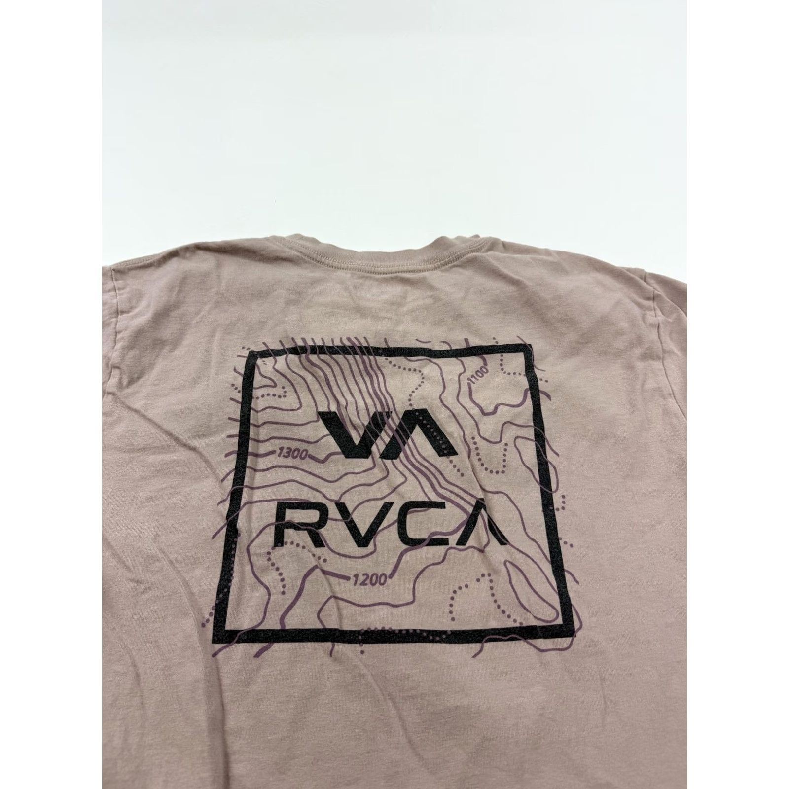 RVCA RVCA Shirt Mens L Pink Topographic Map Graphic Tee Tagless Regular Fit Size US L / EU 52-54 / 3 - 5 Thumbnail