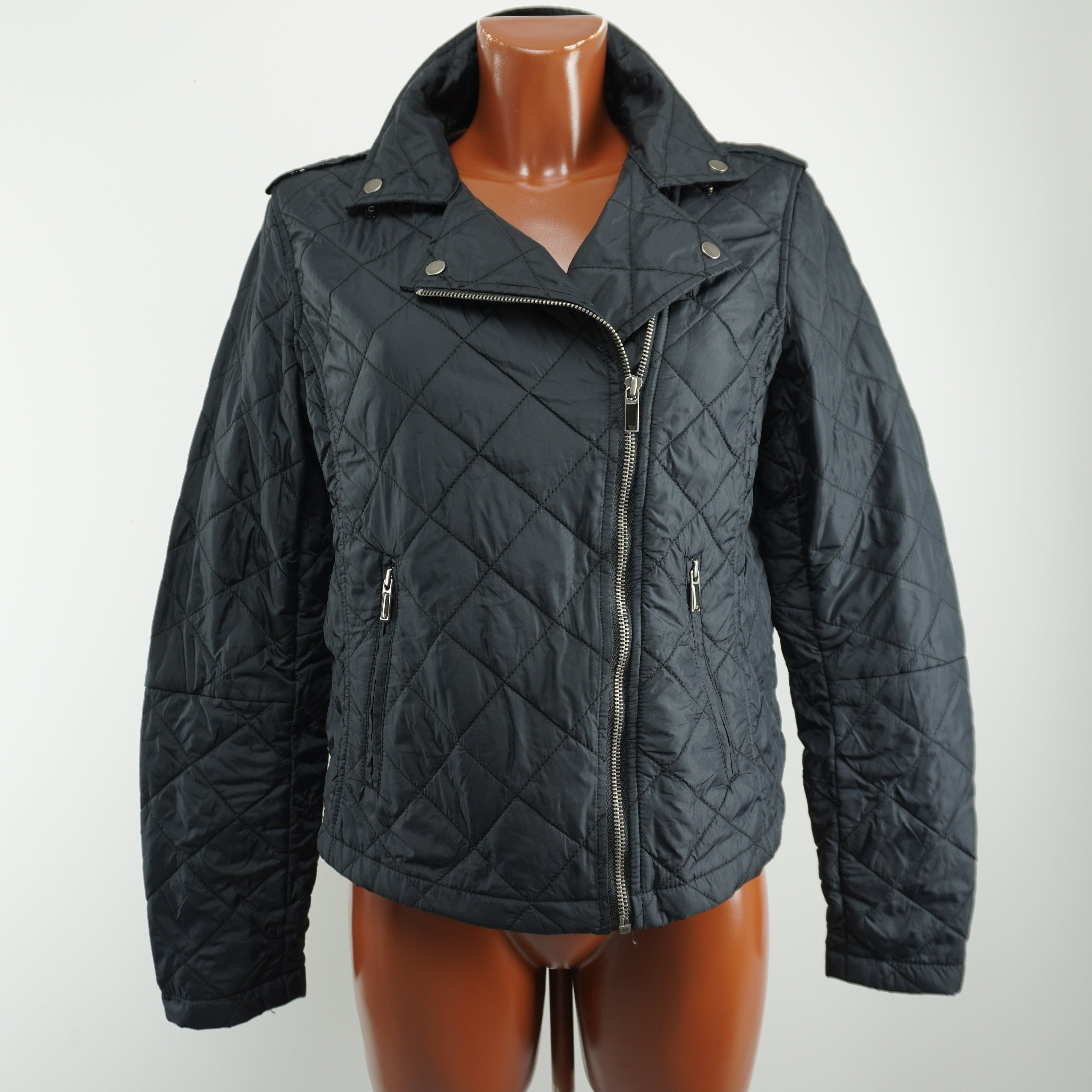 Lee Used Women's Lee Black Bomber Jacket Size L / US 10 / IT 46 - 2 Thumbnail