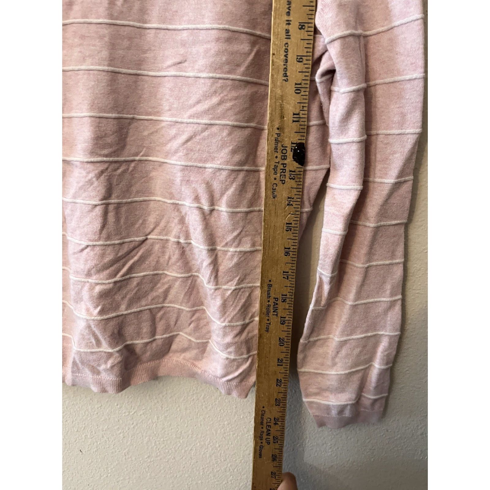 Tommy Hilfiger Tommy Hilfiger Women's Knit Pullover Sweater Medium Pink Striped V-Neck Long Sleeve Regular Casual Size M / US 6-8 / IT 42-44 - 5 Thumbnail