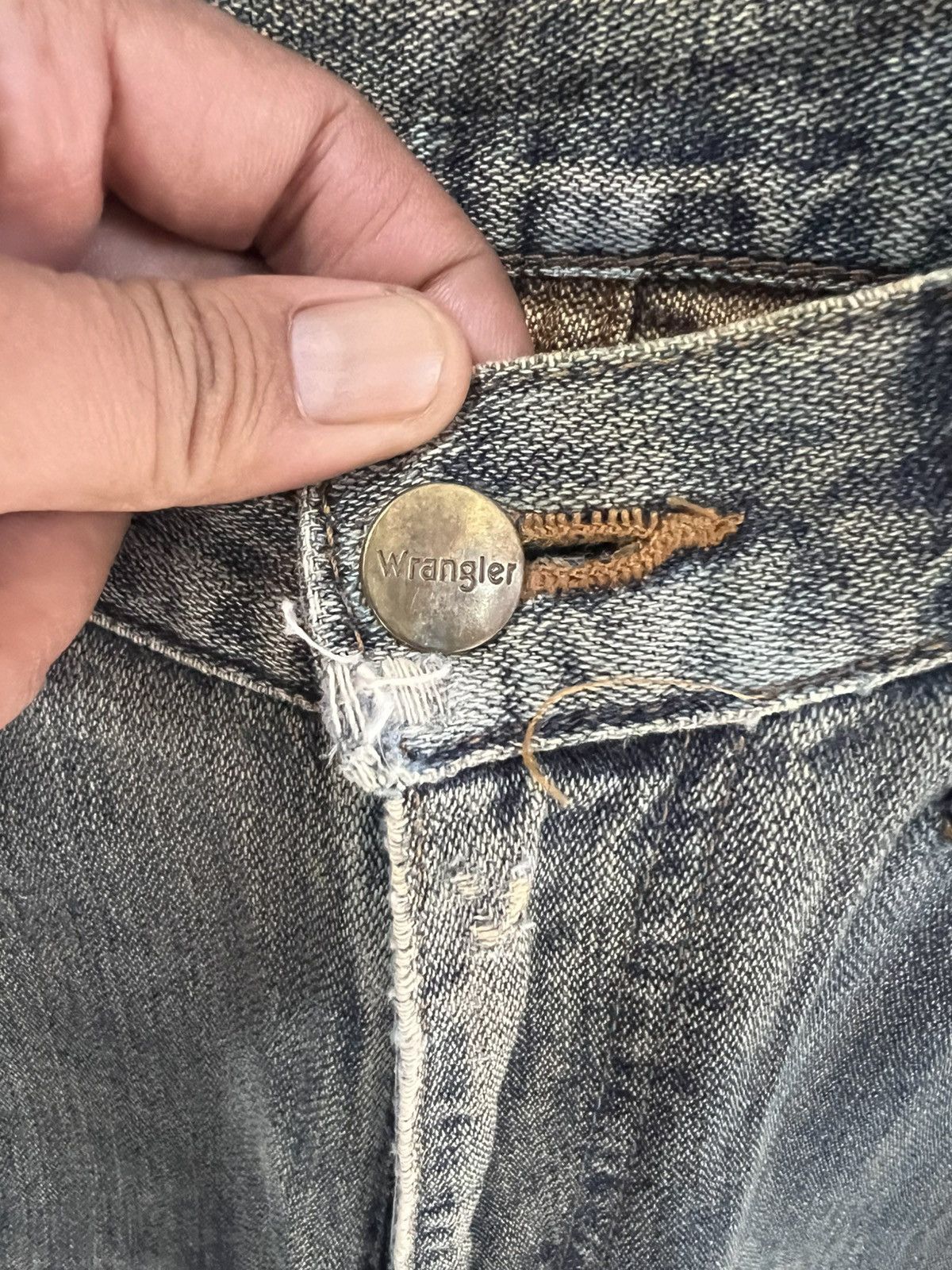 Wrangler 🔥Vintage Wrangler Skulls Patches Distressed Denim Size US 30 / EU 46 - 11 Thumbnail