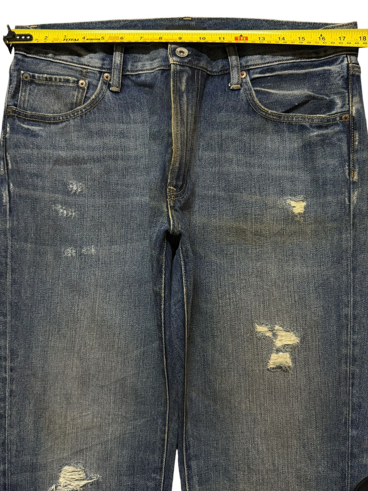 Uniqlo Vintage Y2K Japanese Uniqlo Faded Wash Distress Straight Leg Size US 34 / EU 50 - 9 Thumbnail