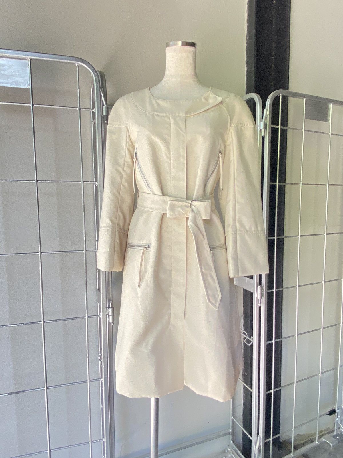 Sportmax SPORTMAX Light Gray Coat Dress Size M / US 6-8 / IT 42-44 - 22 Thumbnail