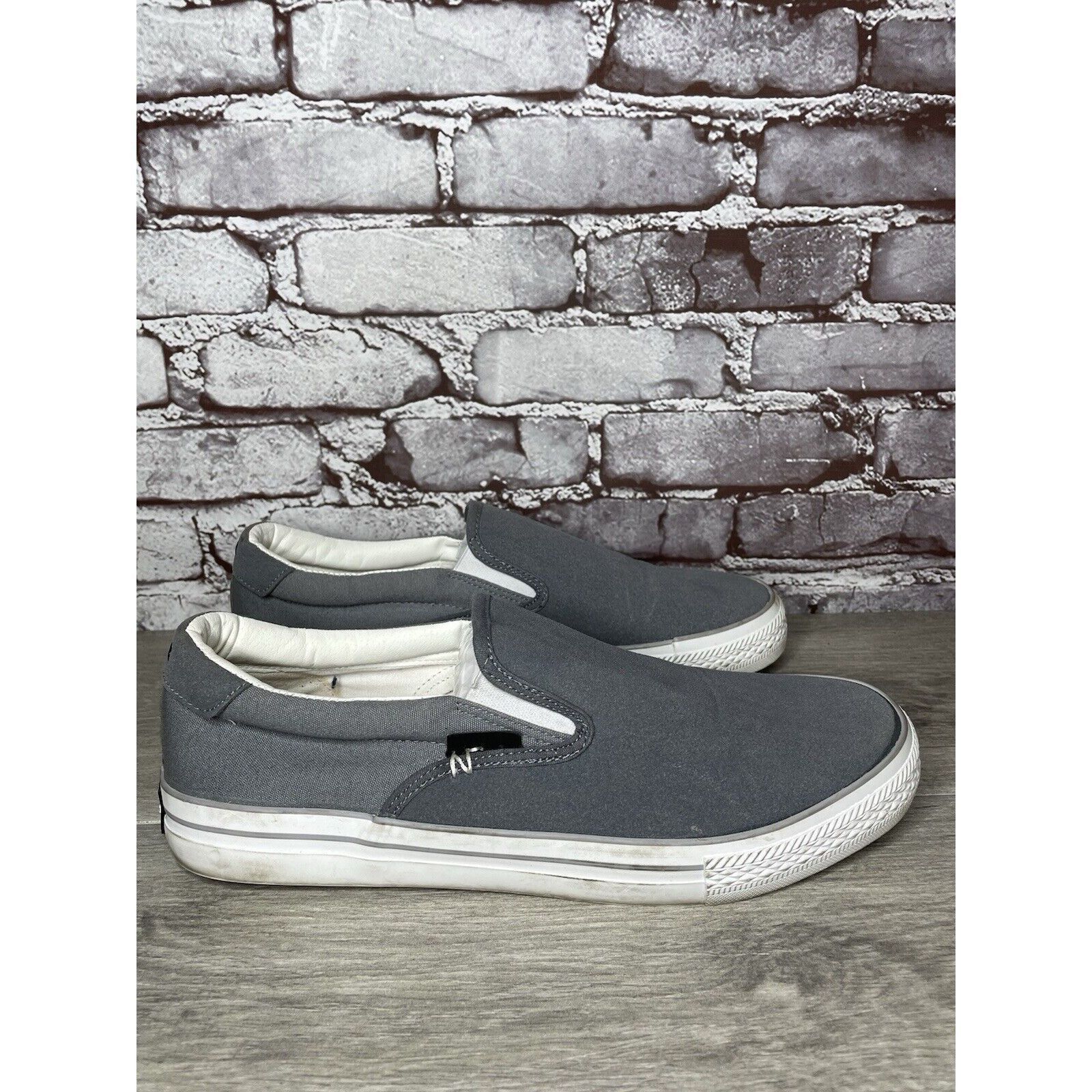 New Republic New Republic Grey Canvas Fabric Slip On Cork Sole Shoes Men’ Size US 11.5 / EU 44-45 - 3 Thumbnail