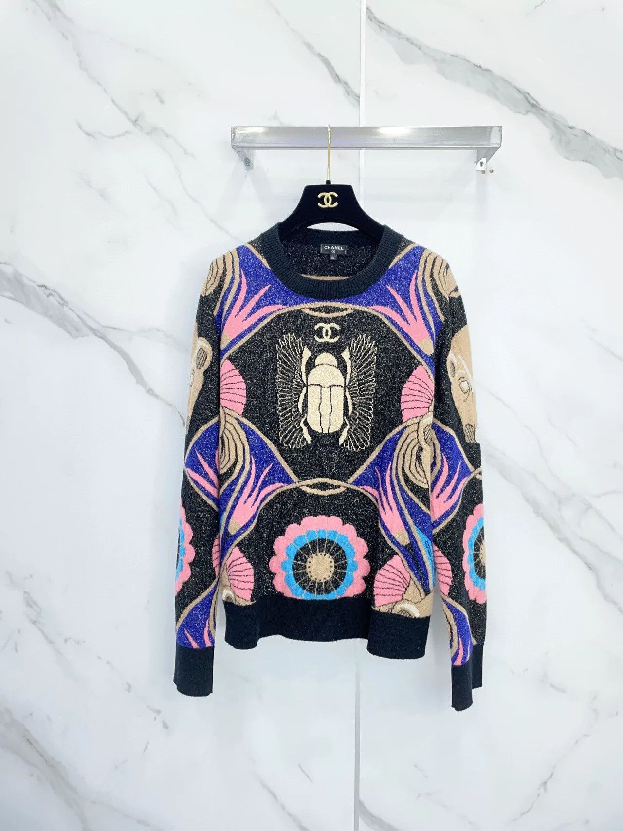 Chanel Chanel Egypt Beetle Wool Knit Sweater Size M / US 6-8 / IT 42-44 - 1 Thumbnail