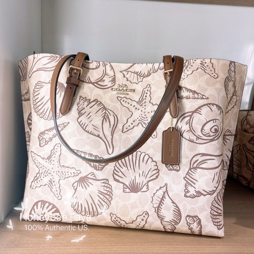 Coach Mollie Tote Bag In Signature Canvas With Shell Print CBH64 Size ONE SIZE - 2 Thumbnail
