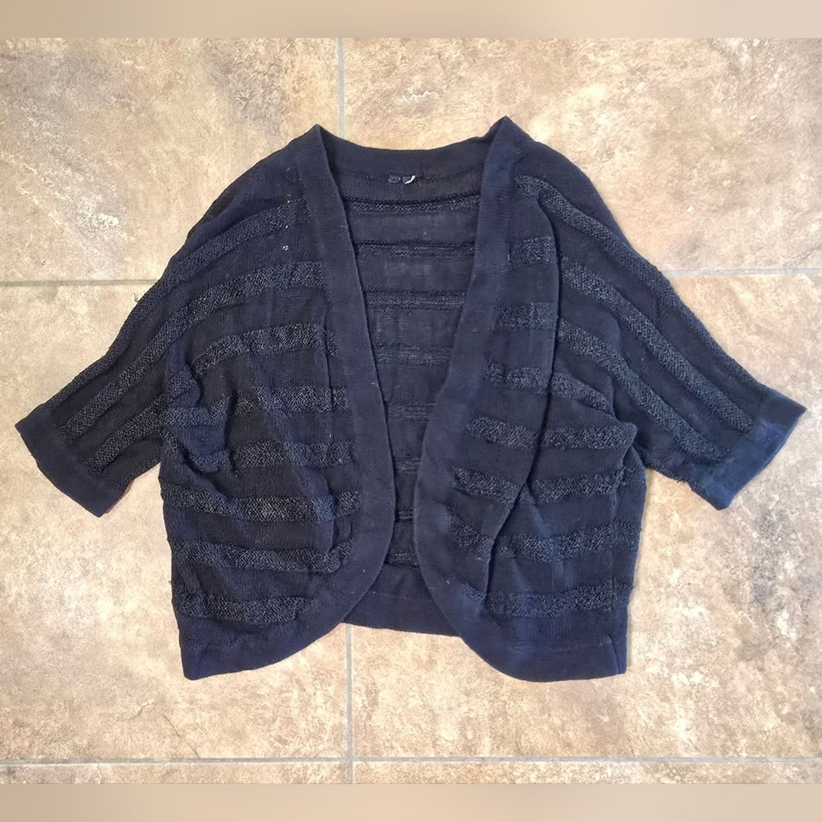 Other Black Tonal Striped Cardigan 3/4 Sleeve Size M / US 6-8 / IT 42-44 - 1 Thumbnail