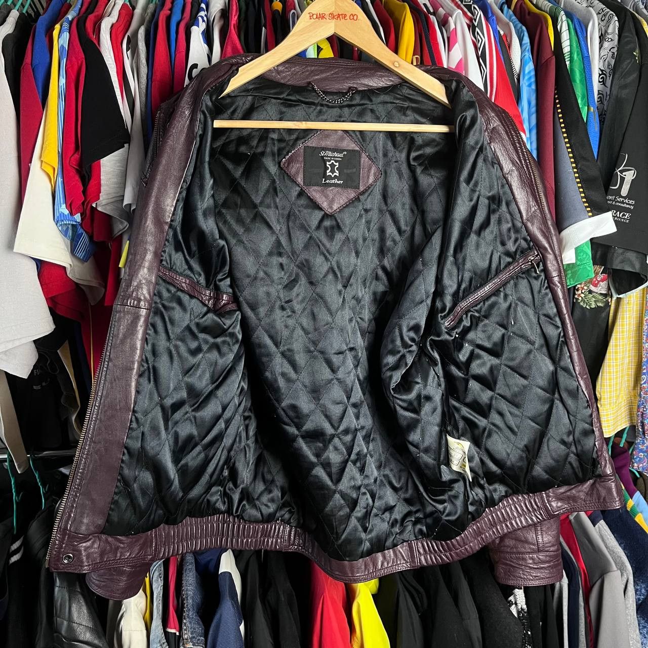Vintage Vintage St Michael Real Leather Biker Brown Bomber Jacket Size US M / EU 48-50 / 2 - 12 Thumbnail