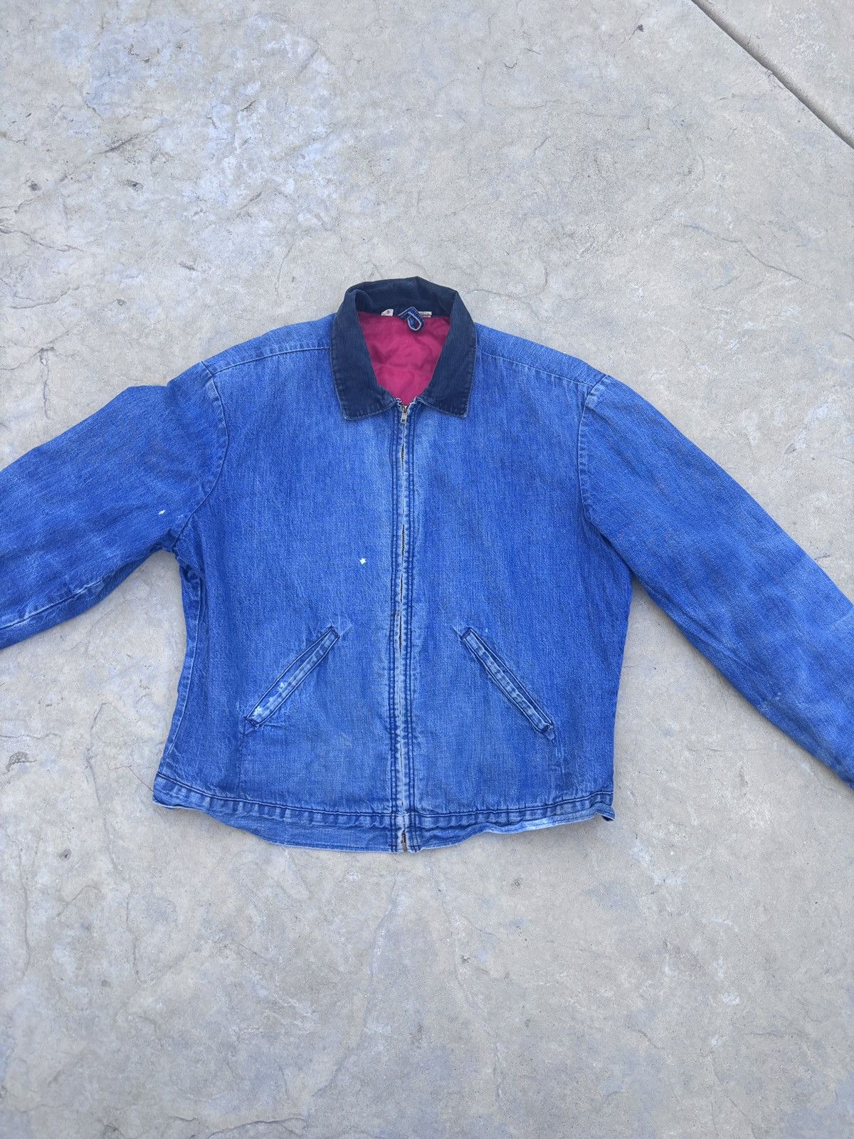 Vintage 1970s denim lined work wear jacket Size US L / EU 52-54 / 3 - 3 Thumbnail