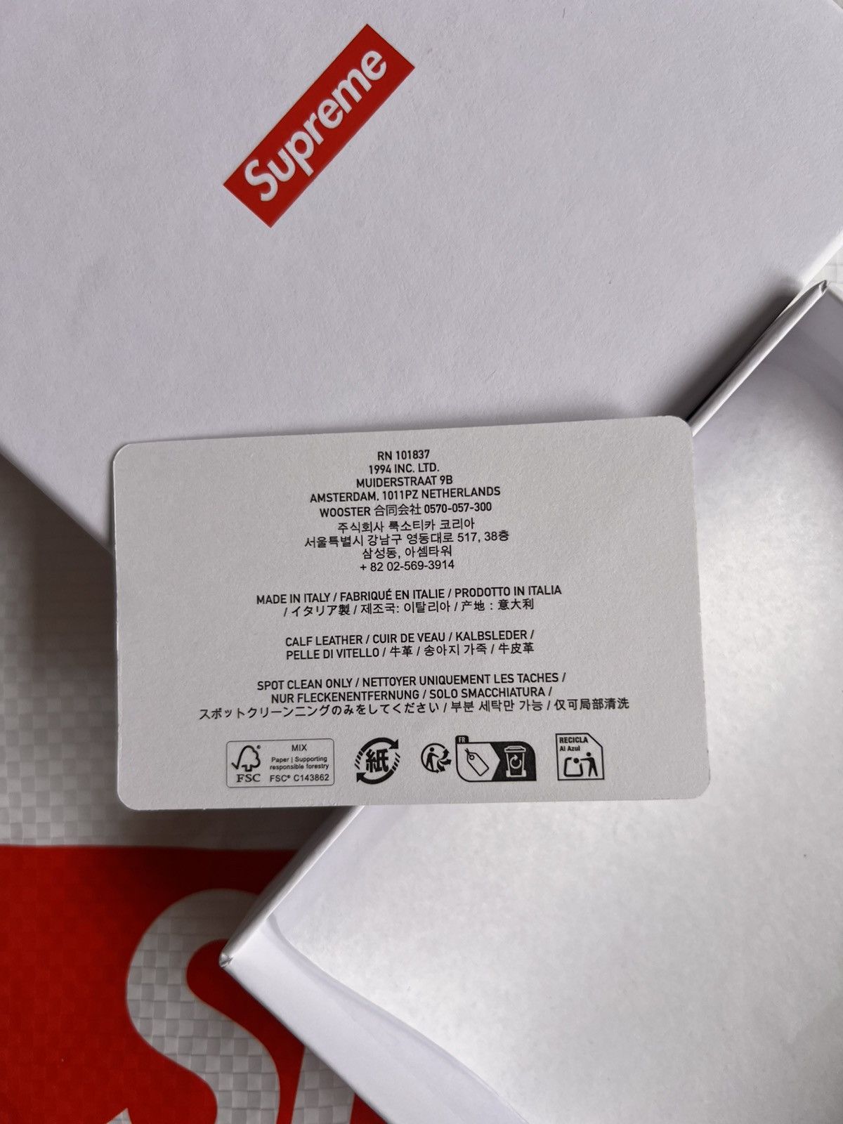Supreme SUPREME Leather zip card holder Wallet red calfskin logo Size ONE SIZE - 23 Thumbnail