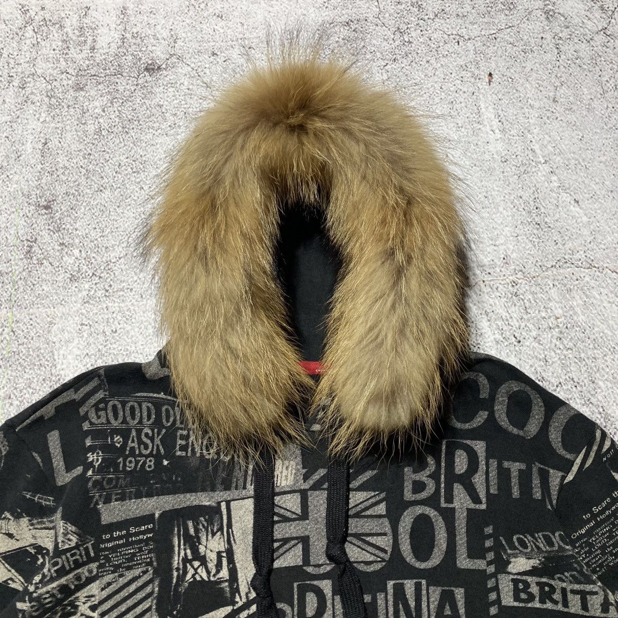 Japanese Brand 2000s Ask Enquired British England Punk Style Fur Hoodie Size US XL / EU 56 / 4 - 3 Thumbnail