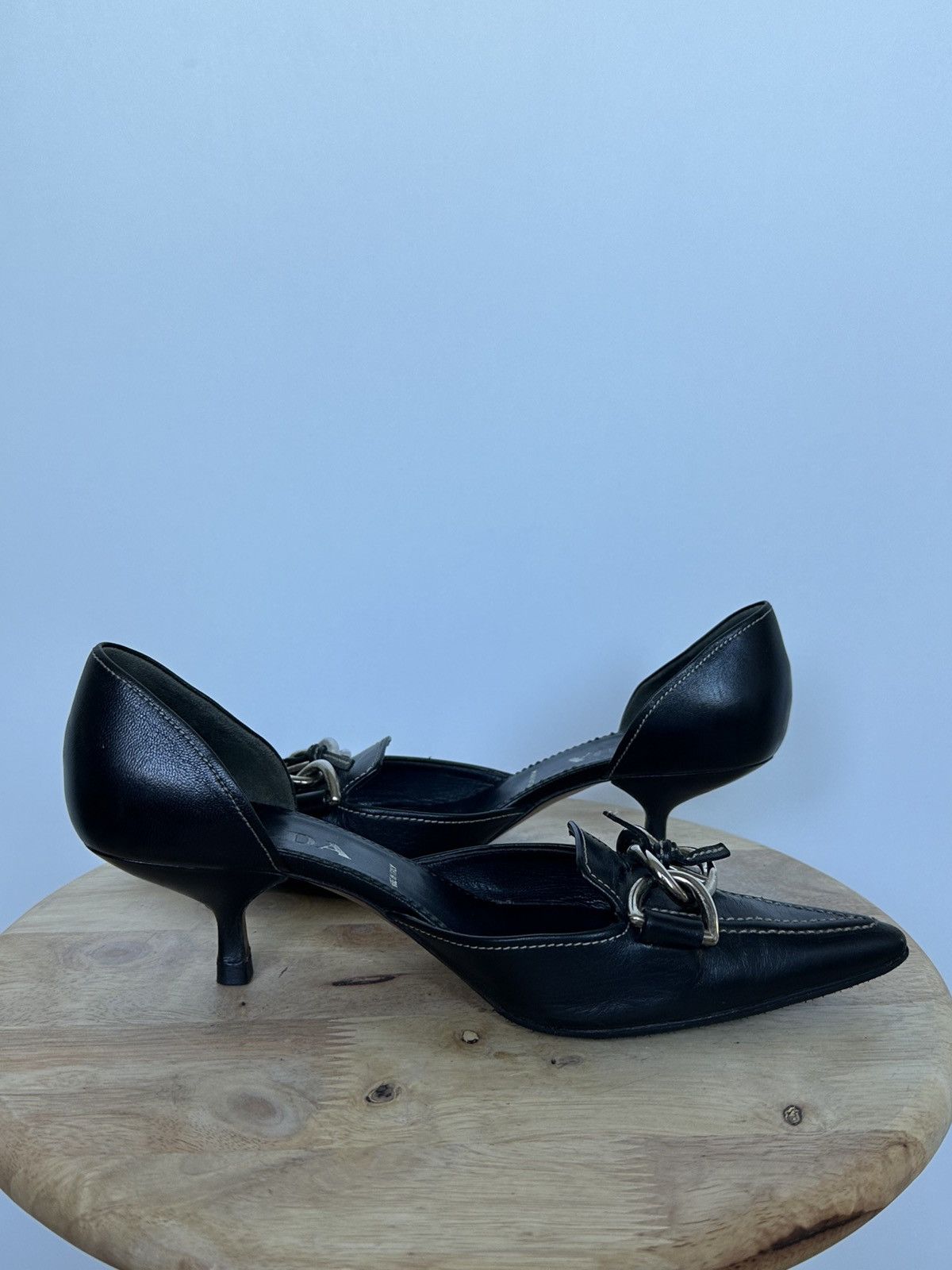 Prada Prada Leather kitten heels mule Size US 6.5 / IT 36.5 - 6 Thumbnail