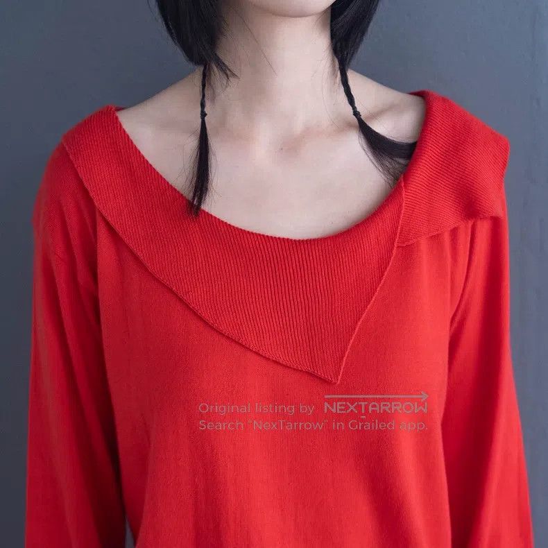 Kenzo Kenzo Runway red petal collar knit top Size S / US 4 / IT 40 - 4 Thumbnail