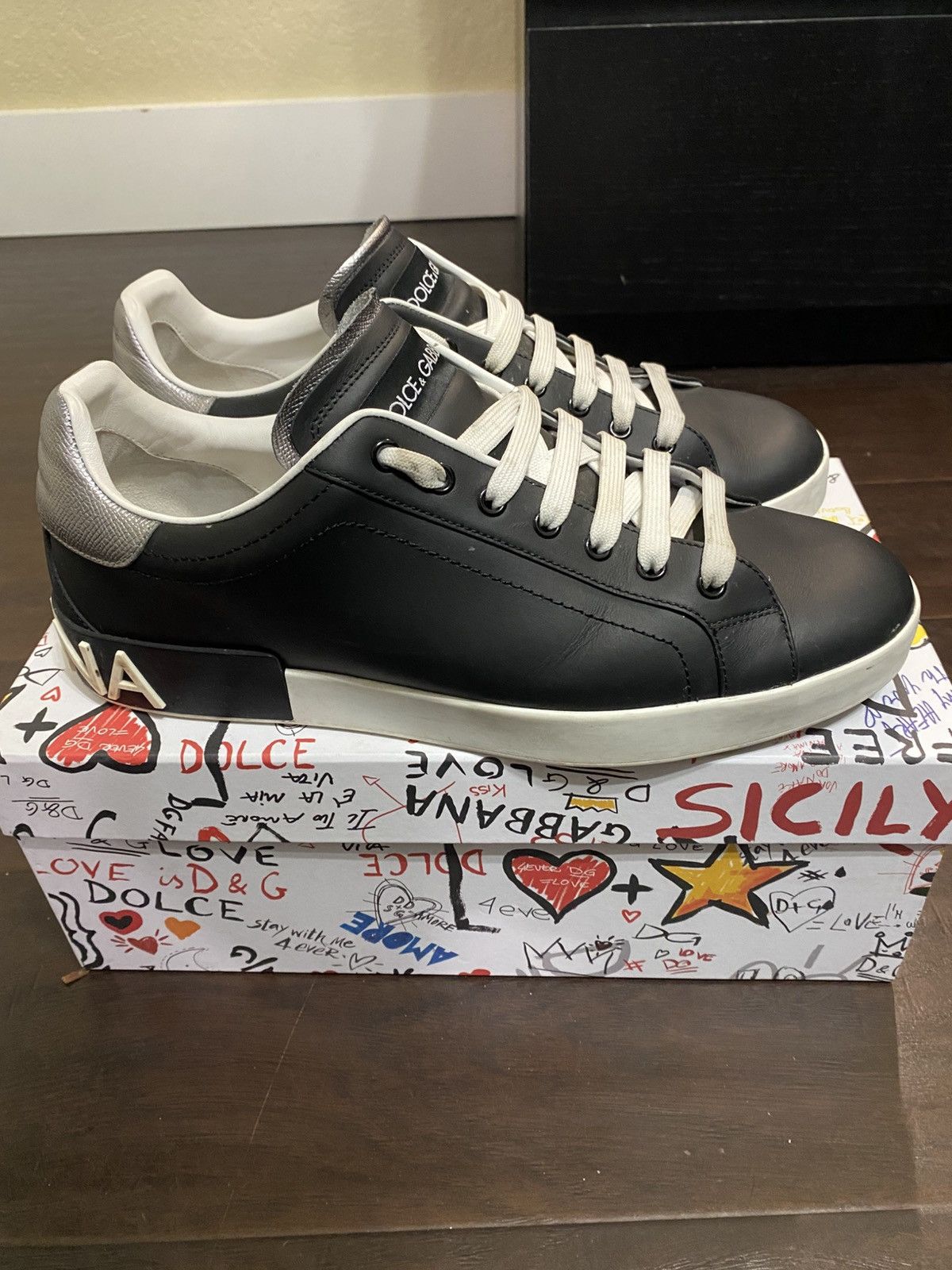 Dolce & Gabbana Dolce & Gabbana Portofino Leather Sneakers Size US 11 / EU 44 - 2 Thumbnail