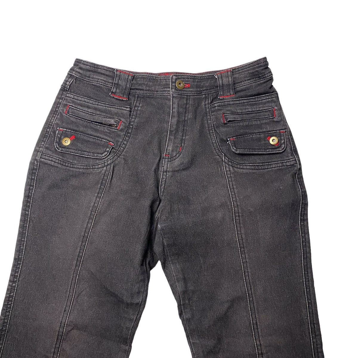 If Six Was Nine Flared Lowrise Washed Straight Cut Jeans Size US 28 / EU 44 - 2 Thumbnail