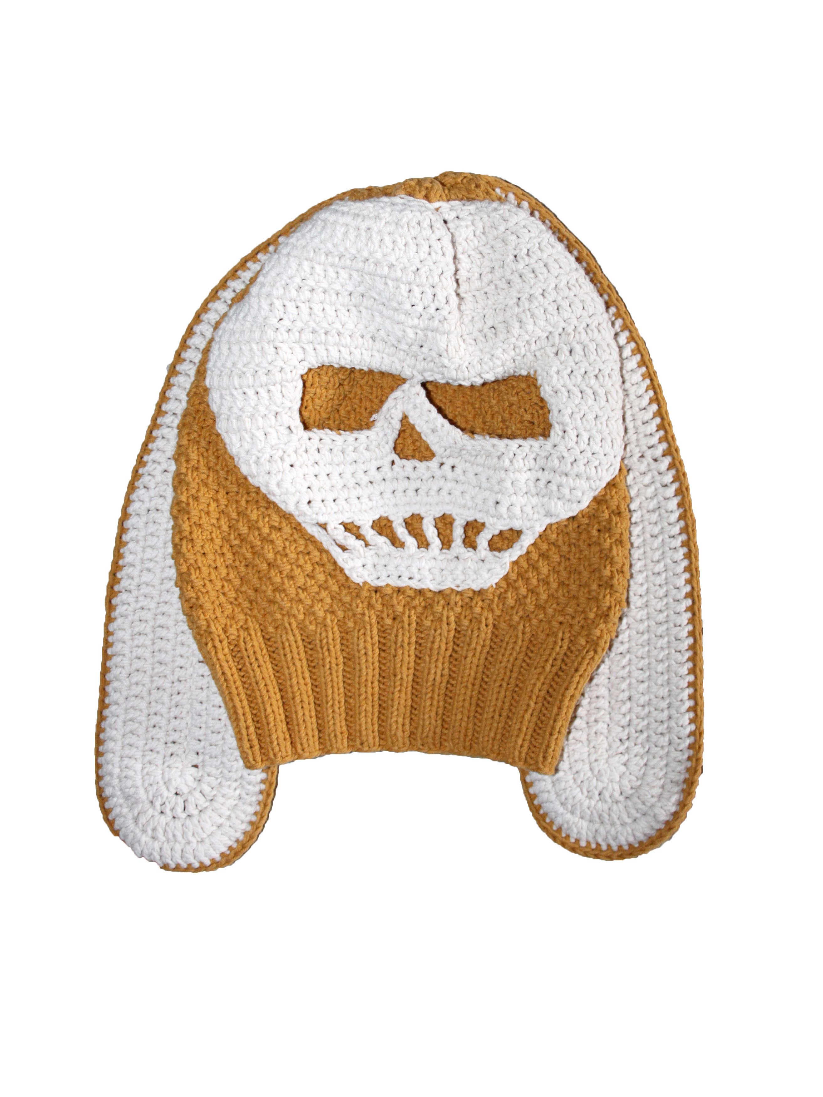 Homespun Knitwear Balaclava mask with skull and ears, hand knitted Size ONE SIZE - 4 Thumbnail