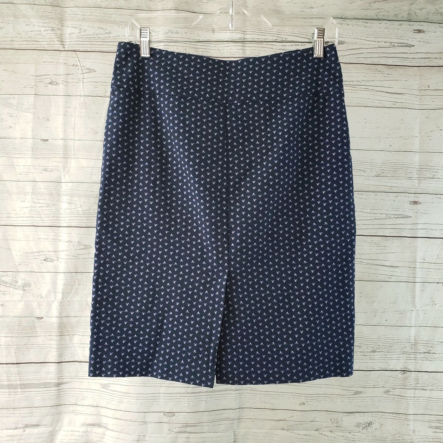 Vintage Margaret M Pencil Skirt Sz Medium Blue Pink Floral Rayon Blend Pull On Womens Size 32" / US 10 / IT 46 - 3 Thumbnail
