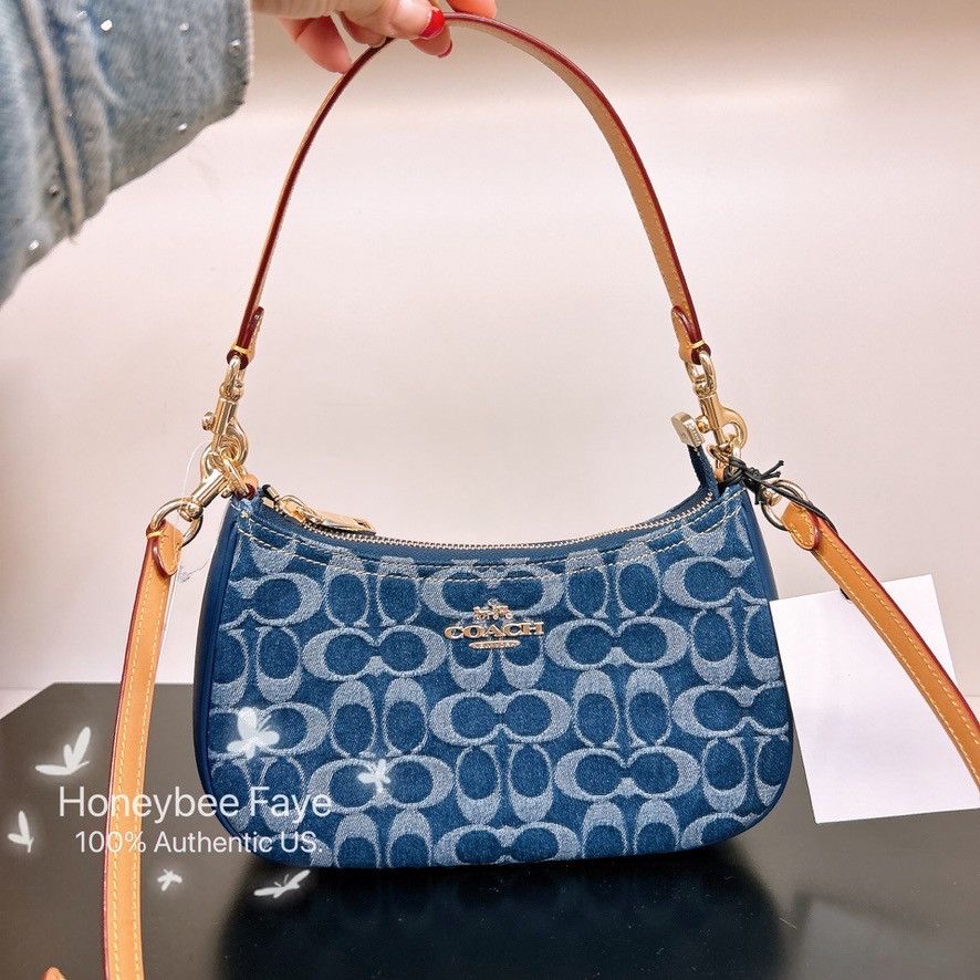 Coach NWT Coach Teri Shoulder Bag In Signature Denim CAF82 Size ONE SIZE - 1 Thumbnail