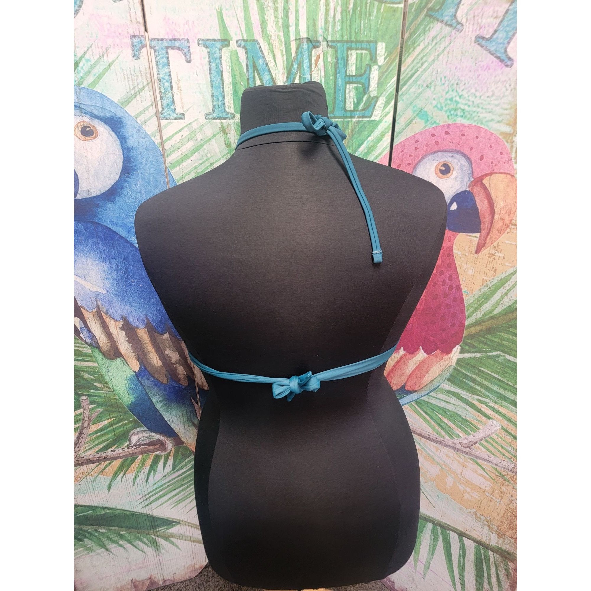 Other Teal Halter Bikini Top With Lace Trim Women's Swimwear Size Size L / US 10 / IT 46 - 4 Thumbnail