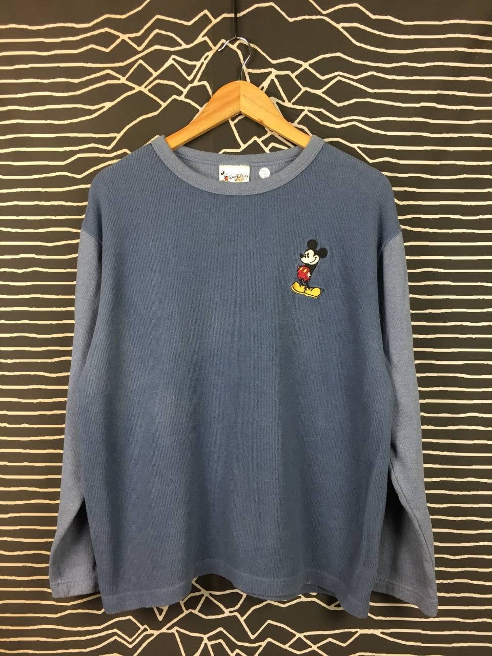 Vtg Walt Disney World Mickey Mouse Thermal Long Sleeve Tee