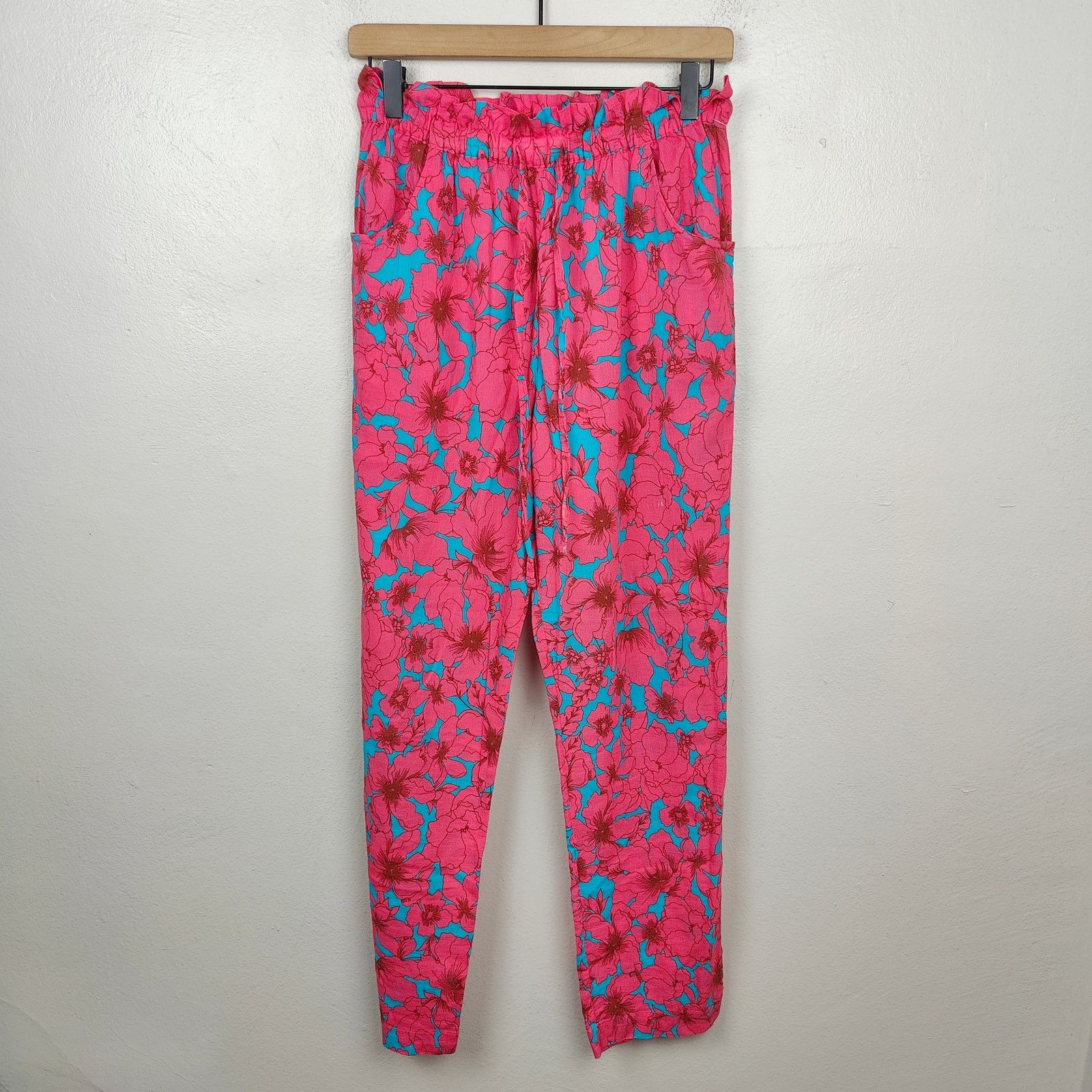 Xirena Xirena Paxtyn Pants Womens Small Pink Blue Floral Size 27" / US 4 / IT 40 - 1 Thumbnail