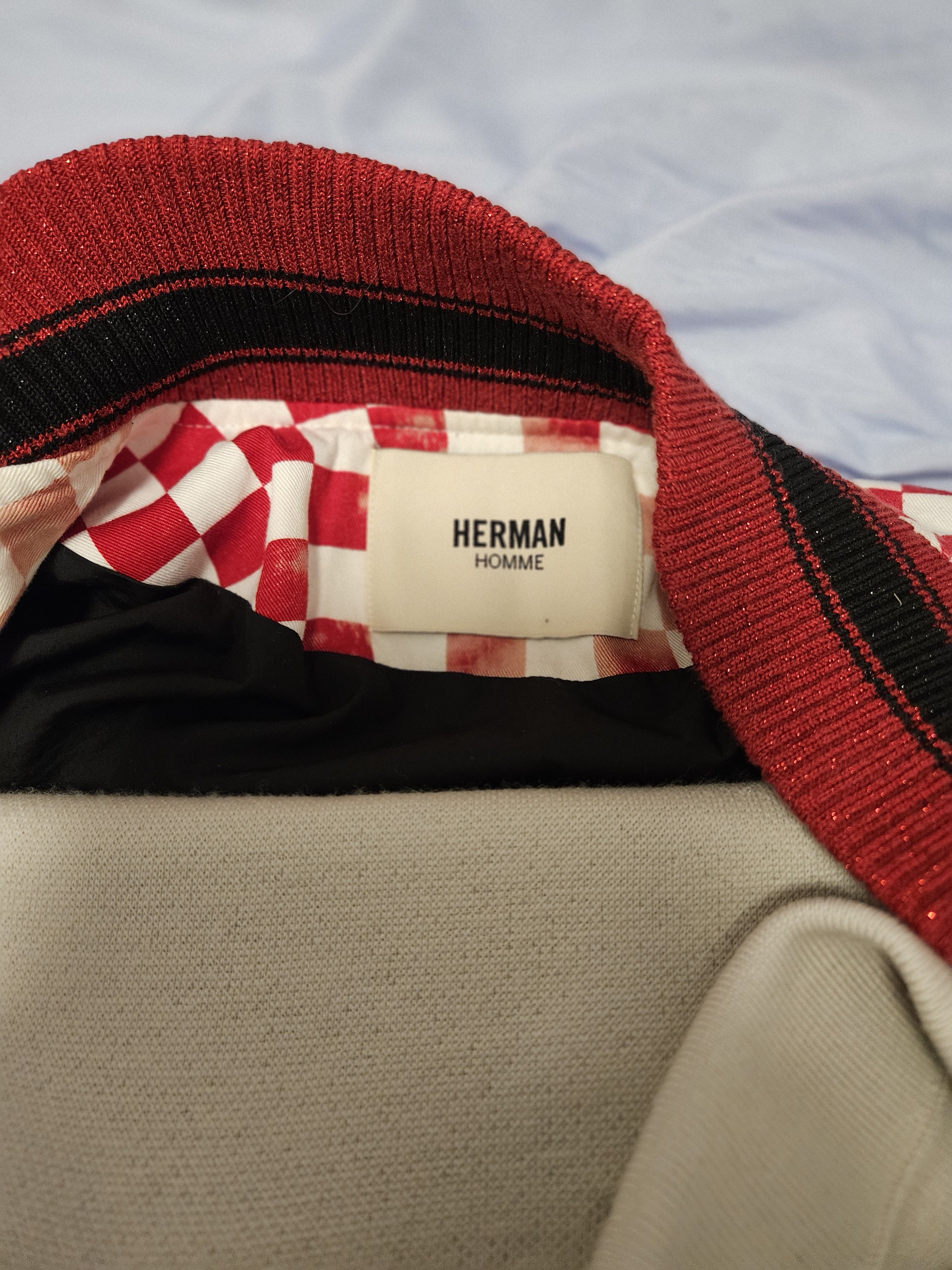 Herman Market Checkered Bomber Jacket with Embroidery Size US M / EU 48-50 / 2 - 5 Thumbnail