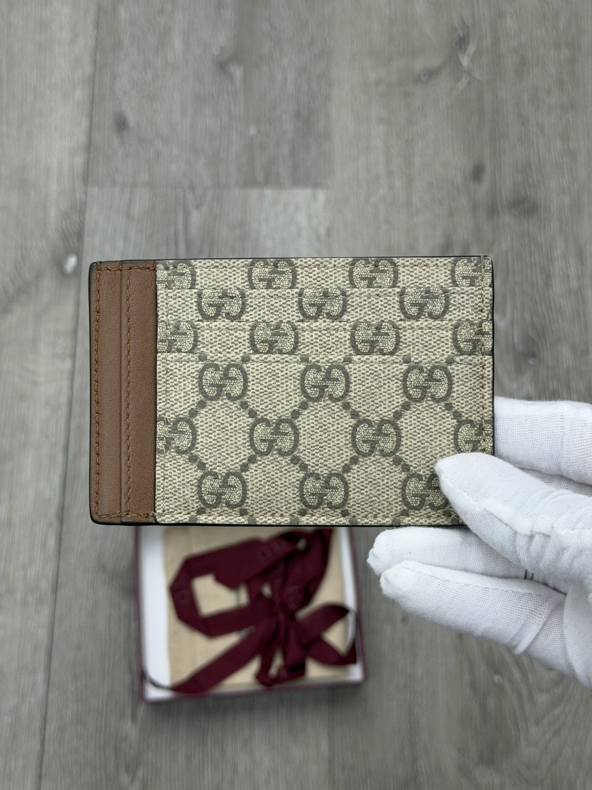 Gucci Gucci Card Case Supreme Beige Size ONE SIZE - 2 Thumbnail