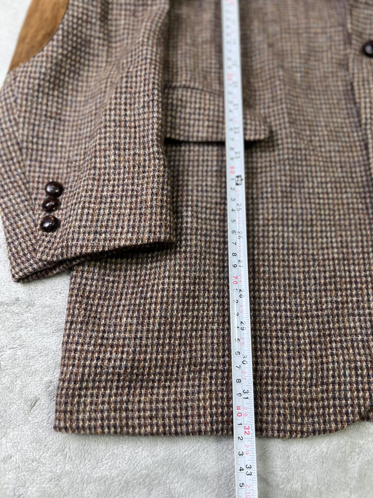 Harris Tweed Harris Tweed Stafford Blazer Brown Houndstooth Elbow Patch Size 46R - 9 Thumbnail