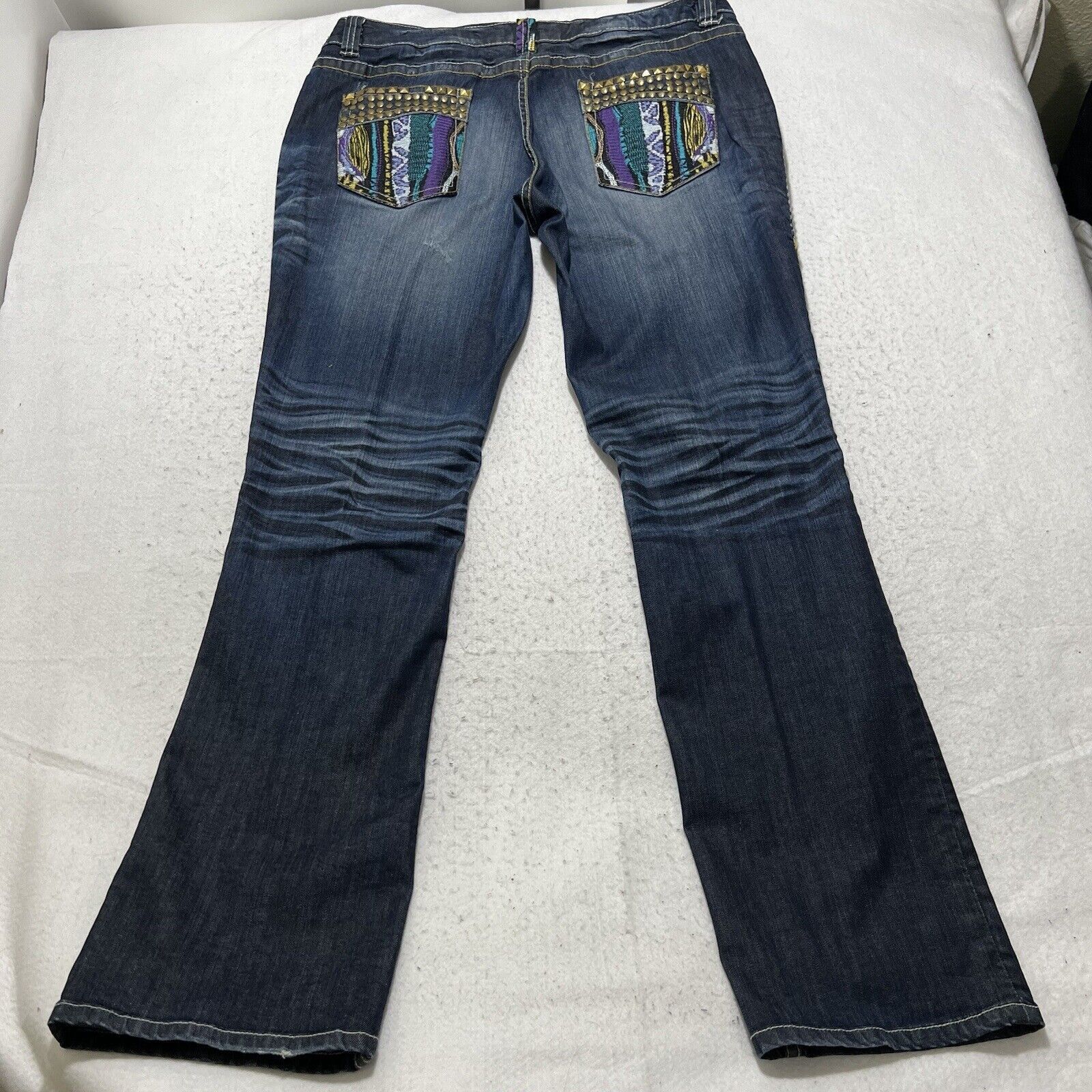 Coogi COOGI Straight Leg Rip Distressed Jeans Embroidery Studded Size 36" / US 14 / IT 50 - 8 Thumbnail