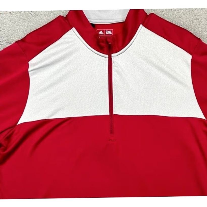 Adidas Adidas Sweatshirt Pullover Mens Large Red Climawarm Quarter Zip Golf Performance Size US L / EU 52-54 / 3 - 2 Thumbnail