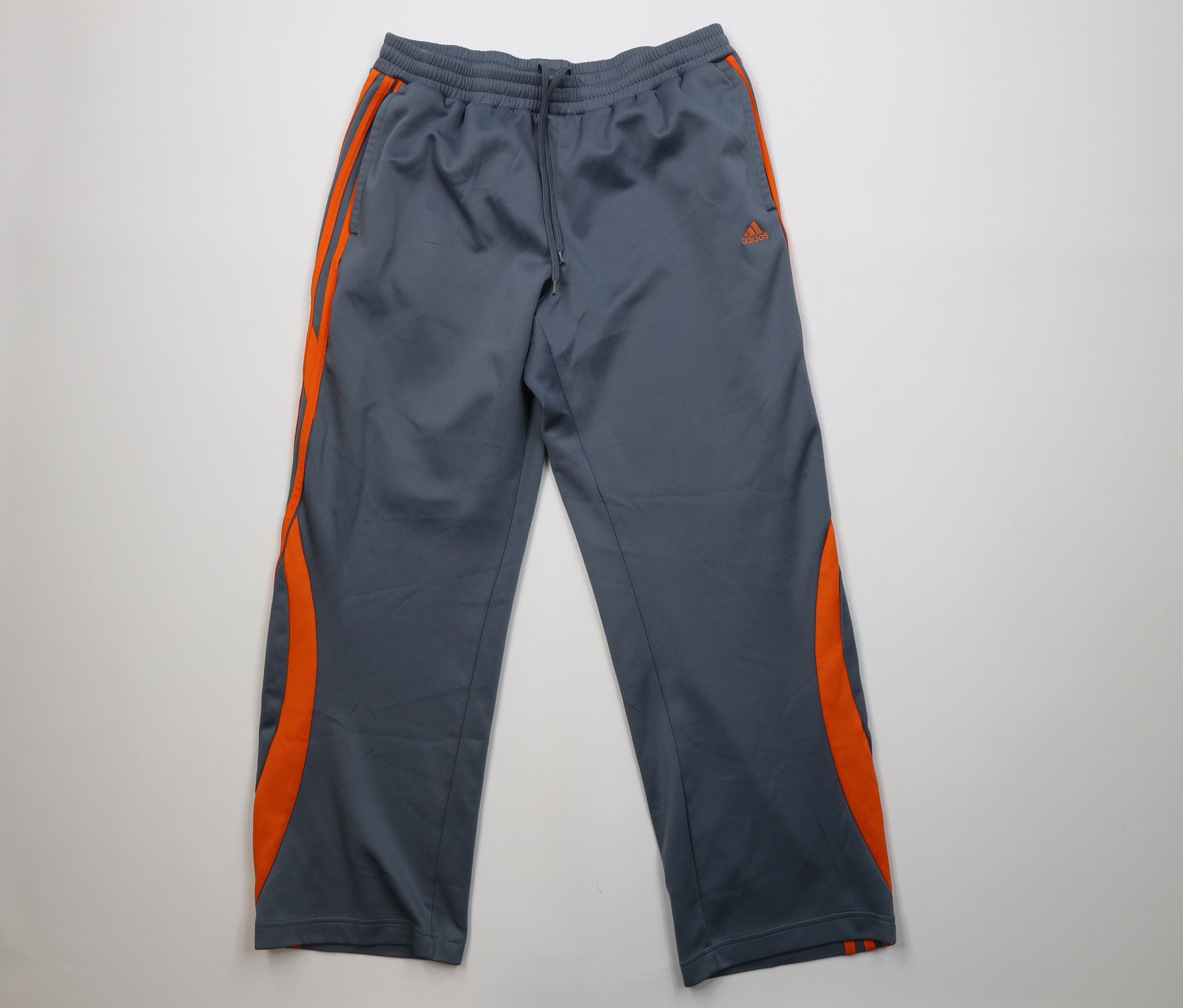 Adidas Vintage Adidas Striped Wide Leg Sweatpants Pants Gray Orange Size US 36 / EU 52 - 1 Thumbnail