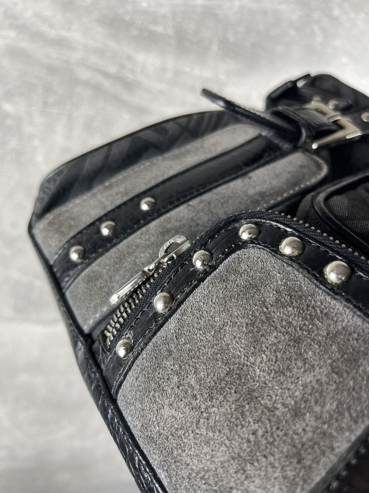 Versus Versace Versus Versace Studded Logo Jacquard Leather Trim Handbag Size ONE SIZE - 13 Thumbnail