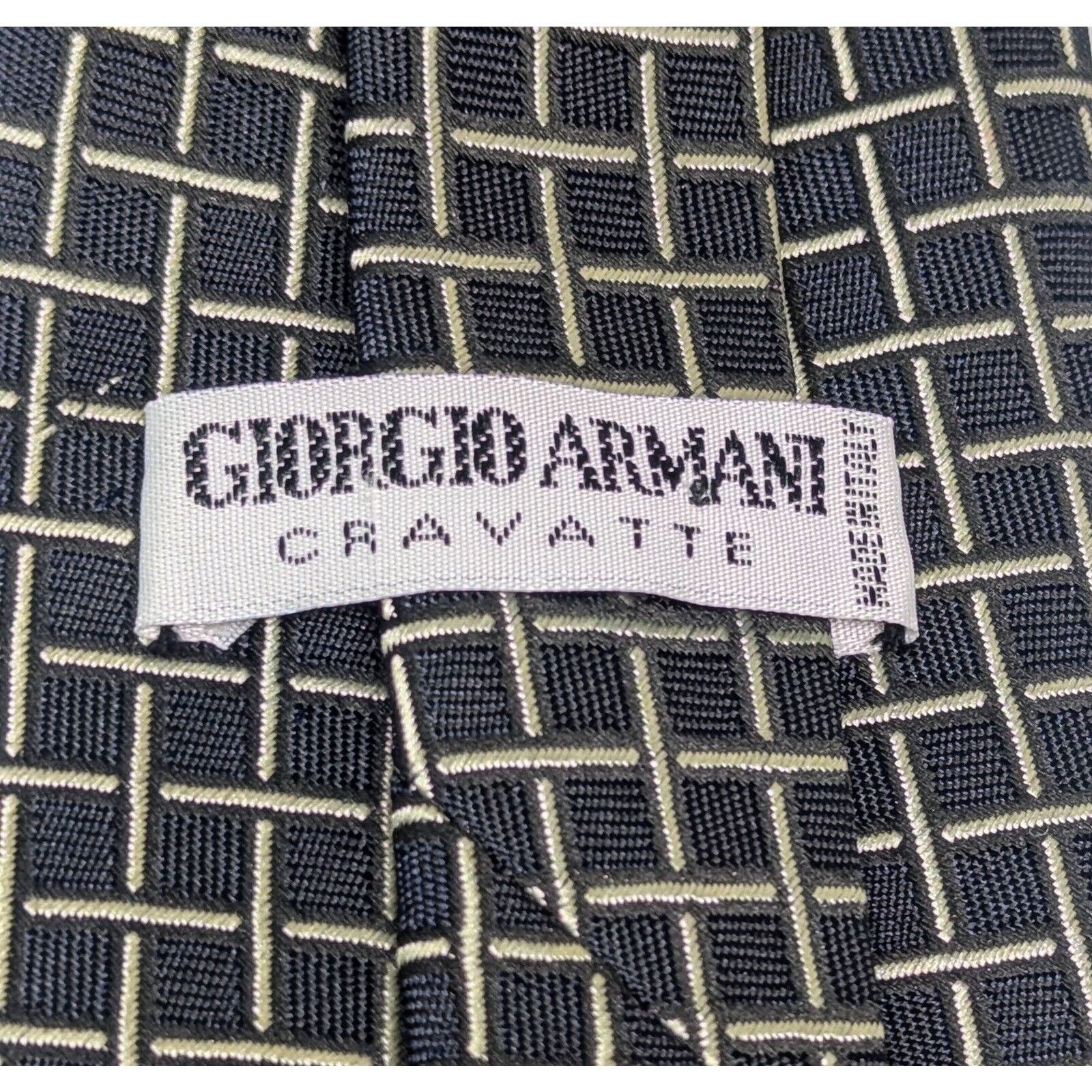 Giorgio Armani Giorgio Armani Cravatte Geometric Navy Blue Tie Italy Size ONE SIZE - 3 Thumbnail