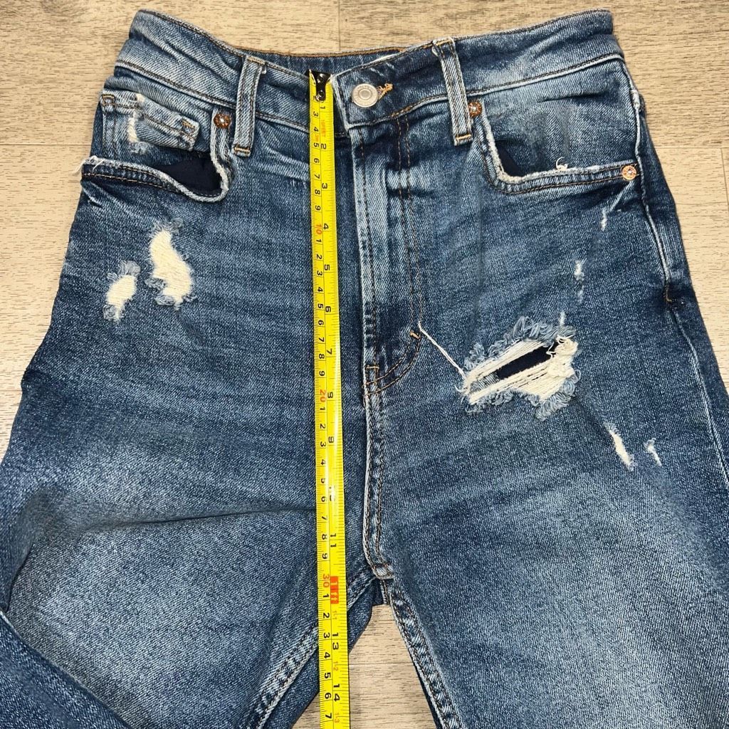Free People We The Free High Rise Slim Straight Jeans, Intentional Distr Size 26" / US 2 / IT 38 - 5 Thumbnail