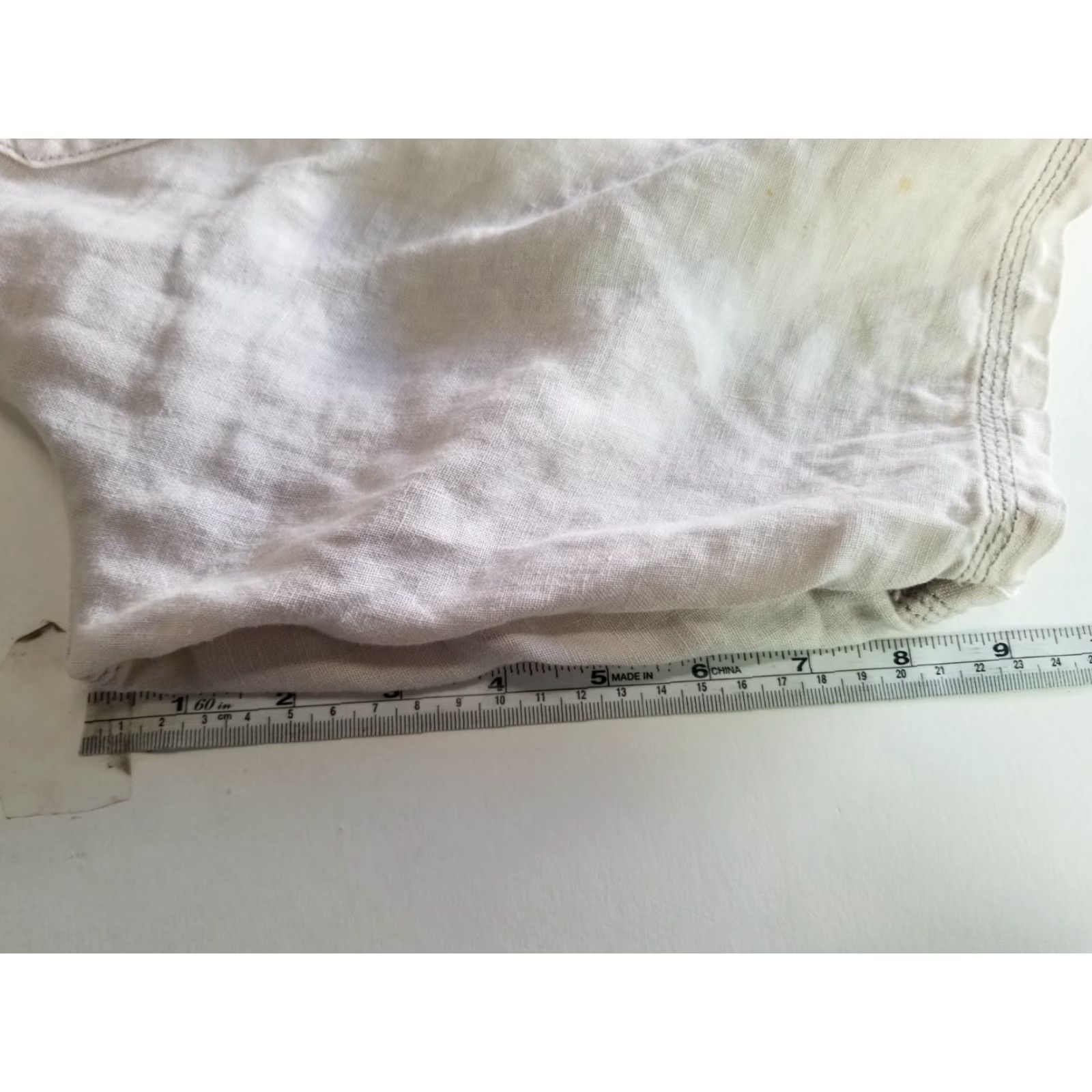 John Varvatos John Varvatos Men Shorts Casual Chino Linen 34 Pockets Beige/Khaki USA Mens Size US 34 / EU 50 - 5 Thumbnail