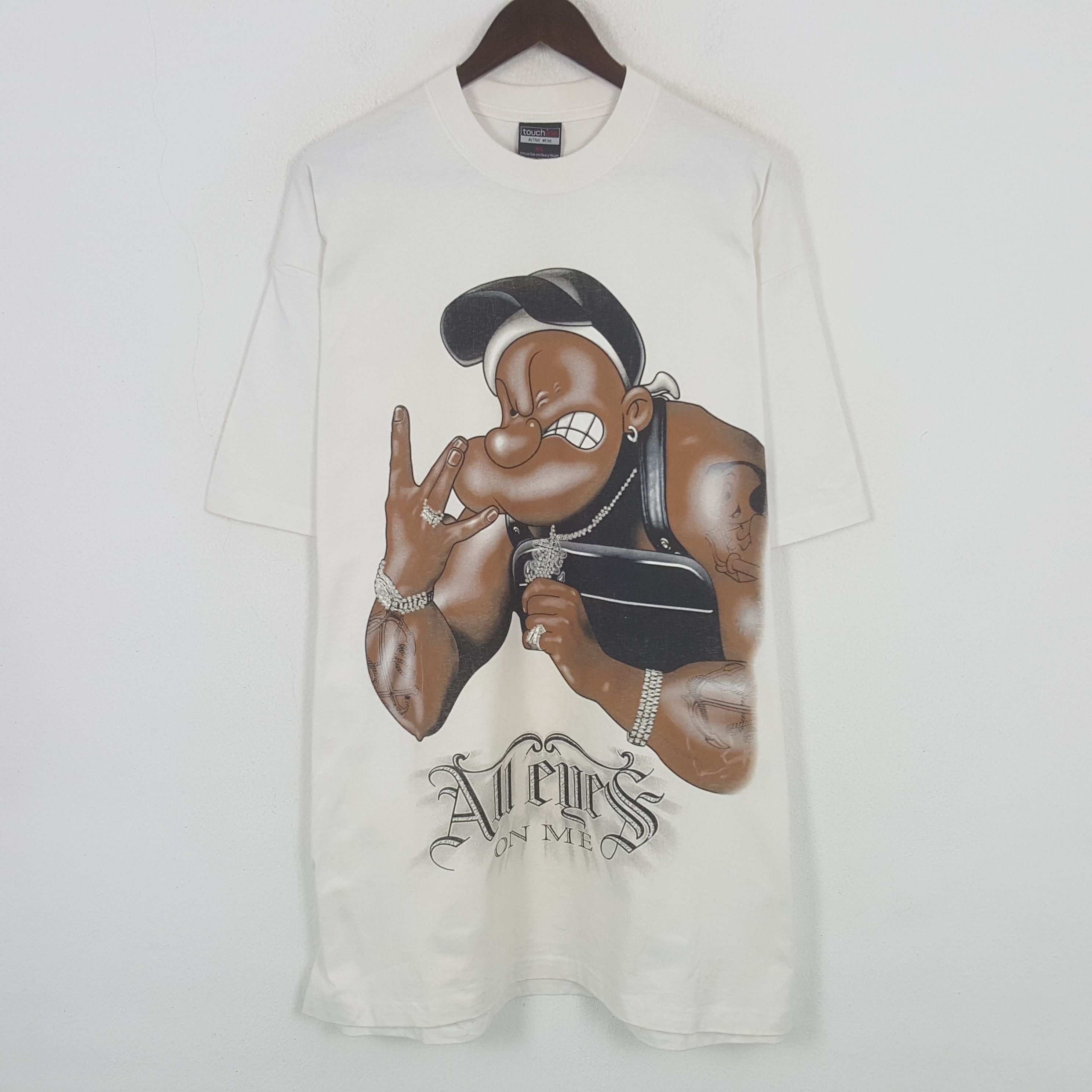 Rap Tees Vintage Popeye American Rap Cartoon Style Tshirt Size US XXL / EU 58 / 5 - 1 Thumbnail
